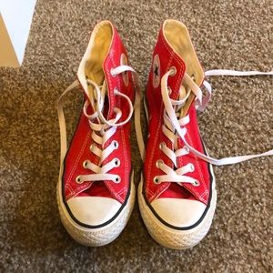 Red high top converse